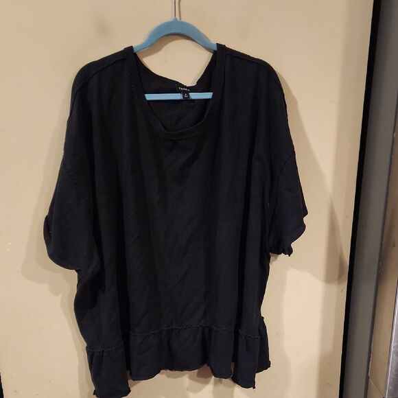 Torrid Black Boxy Short Sleeve Blouse - Picture 1 of 5